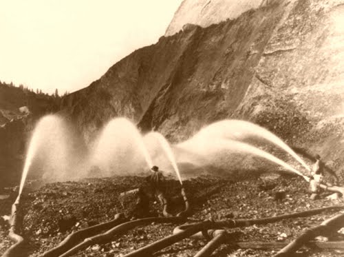 Hydraulic mining, Nevada County, California, Lawrence and Houseworth, 1866-500